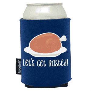 Koozie®  Get Basted Foam Can Cooler |1 Side - Navy