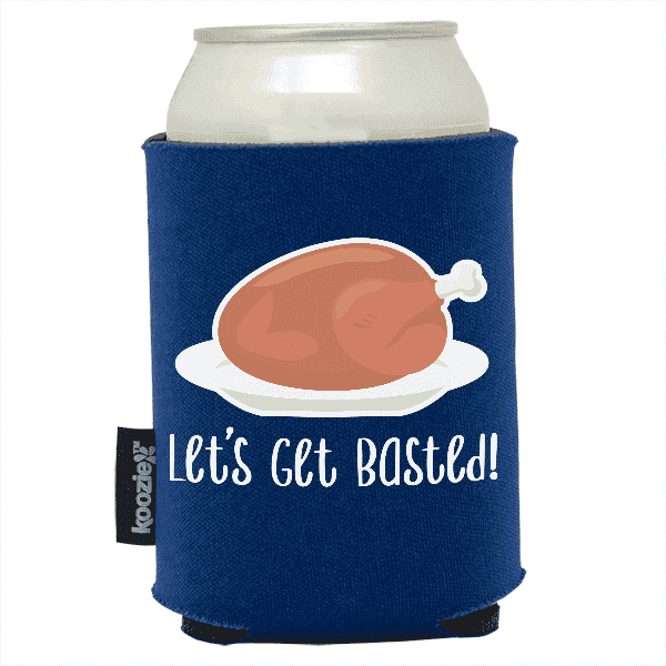 Koozie®  Get Basted Foam Can Cooler |1 Side - Navy