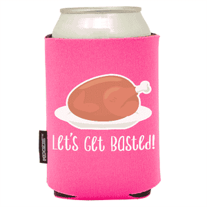 Koozie®  Get Basted Foam Can Cooler |1 Side - Pink