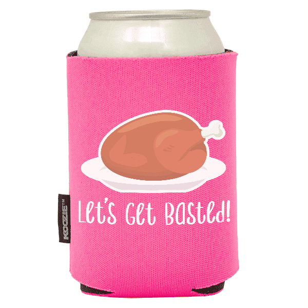 Koozie®  Get Basted Foam Can Cooler |1 Side - Pink