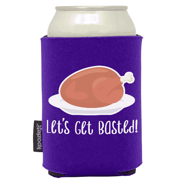 Koozie®  Get Basted Foam Can Cooler |1 Side - Purple