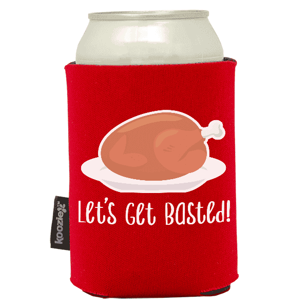 Koozie®  Get Basted Foam Can Cooler |1 Side - Red