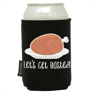 Koozie®   Get Basted Neoprene Can Cooler | 1 Side - Black