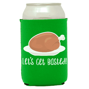 Koozie®   Get Basted Neoprene Can Cooler | 1 Side - Green