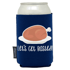 Koozie®   Get Basted Neoprene Can Cooler | 1 Side - Navy