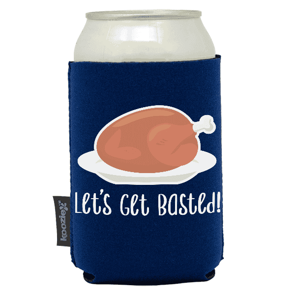 Koozie®   Get Basted Neoprene Can Cooler | 1 Side - Navy