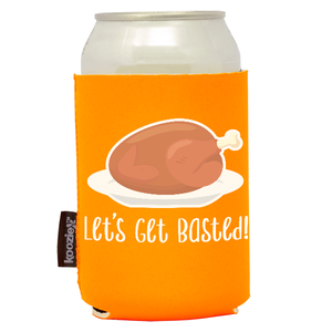 Koozie®   Get Basted Neoprene Can Cooler | 1 Side - Neon Orange