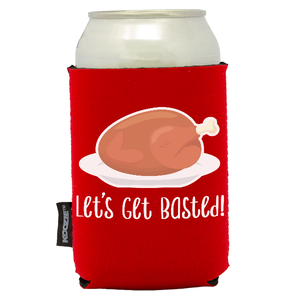 Koozie®   Get Basted Neoprene Can Cooler | 1 Side - Red
