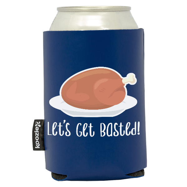 Koozie® Get Basted Vegan Leather Can Cooler | 1 Side