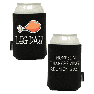Koozie®  Leg Day Foam Can Cooler | 2 Sides - Black
