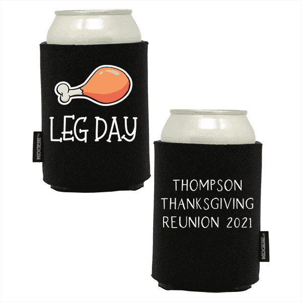 Koozie®  Leg Day Foam Can Cooler | 2 Sides - Black