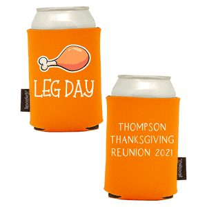 Koozie®  Leg Day Foam Can Cooler | 2 Sides - Bright Orange