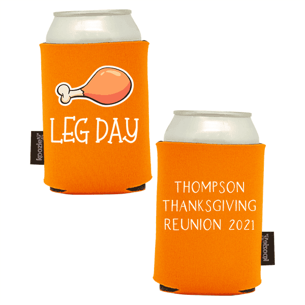 Koozie®  Leg Day Foam Can Cooler | 2 Sides - Bright Orange