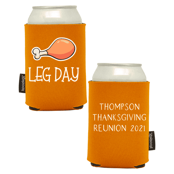 Koozie®  Leg Day Foam Can Cooler | 2 Sides - Burnt Orange 
