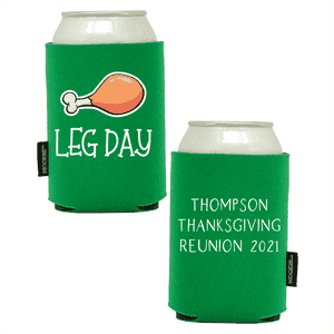 Koozie®  Leg Day Foam Can Cooler | 2 Sides - Green