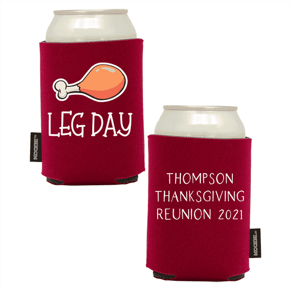 Koozie®  Leg Day Foam Can Cooler | 2 Sides - Maroon