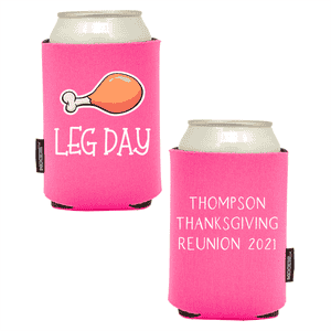 Koozie®  Leg Day Foam Can Cooler | 2 Sides - Pink