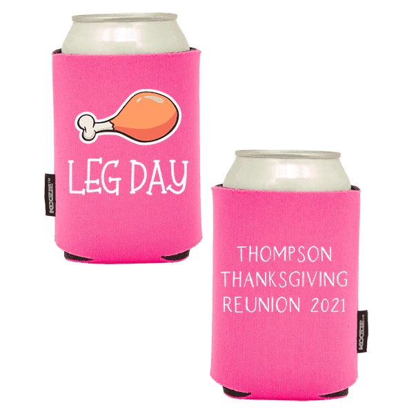Koozie®  Leg Day Foam Can Cooler | 2 Sides - Pink