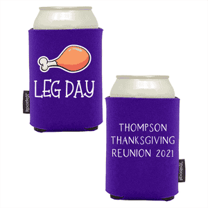 Koozie®  Leg Day Foam Can Cooler | 2 Sides - Purple