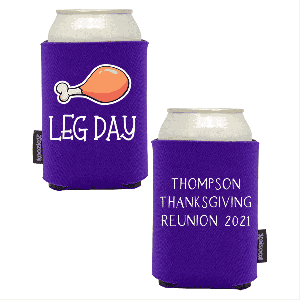 Koozie®  Leg Day Foam Can Cooler | 2 Sides - Purple