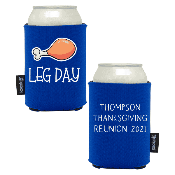 Koozie®  Leg Day Foam Can Cooler | 2 Sides - Royal