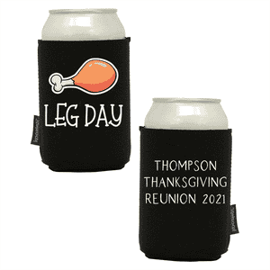 Koozie®  Leg Day Neoprene Can Cooler | 2 Side - Black