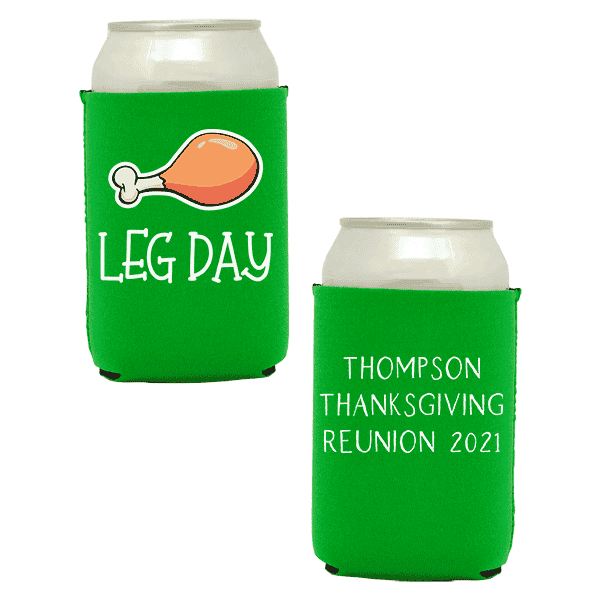 Koozie®  Leg Day Neoprene Can Cooler | 2 Side - Green