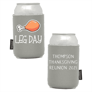 Koozie®  Leg Day Neoprene Can Cooler | 2 Side - Gray