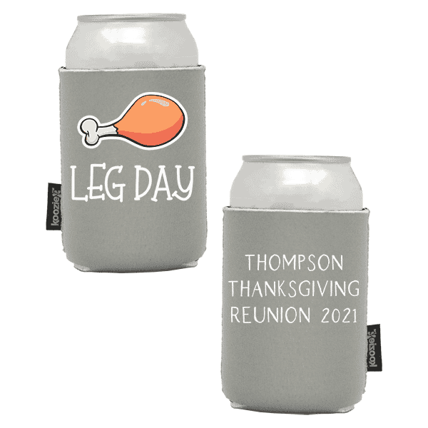 Koozie®  Leg Day Neoprene Can Cooler | 2 Side - Gray