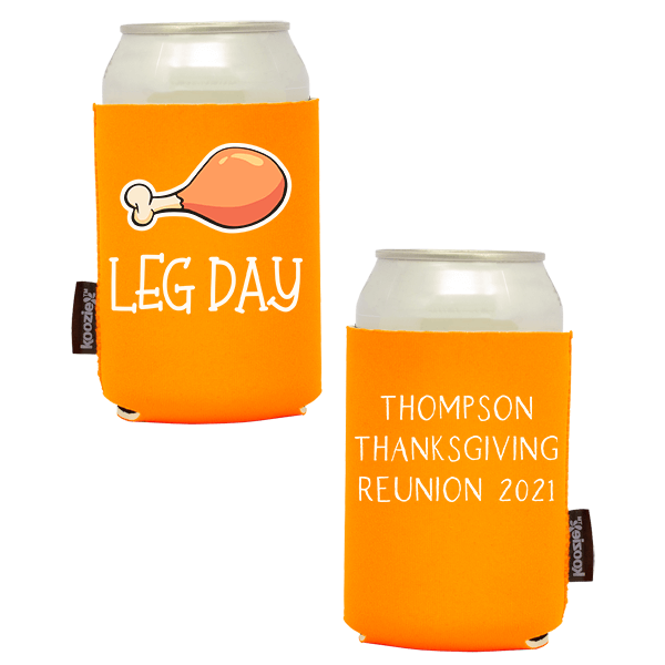 Koozie®  Leg Day Neoprene Can Cooler | 2 Side - Orange