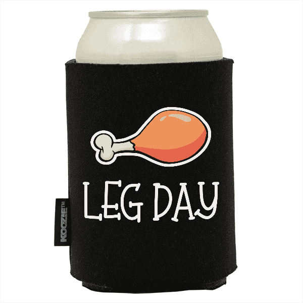 Koozie® Leg Day Foam Can Cooler |1 Side - Black