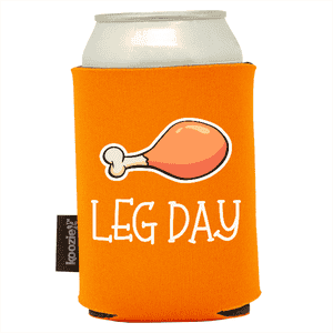 Koozie® Leg Day Foam Can Cooler |1 Side - Bright Orange