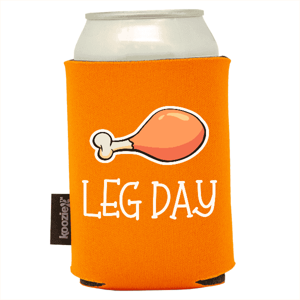 Koozie® Leg Day Foam Can Cooler |1 Side - Bright Orange