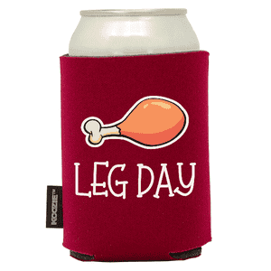 Koozie® Leg Day Foam Can Cooler |1 Side - Maroon