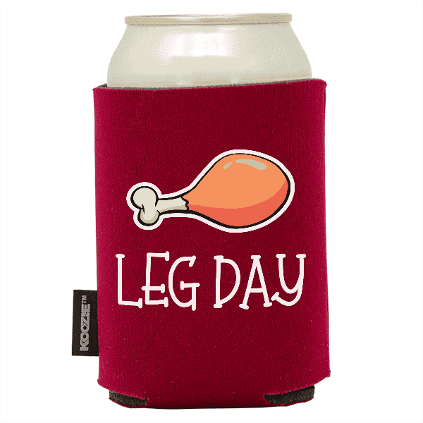 Koozie® Leg Day Foam Can Cooler |1 Side - Maroon