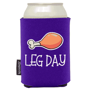 Koozie® Leg Day Foam Can Cooler |1 Side - Purple