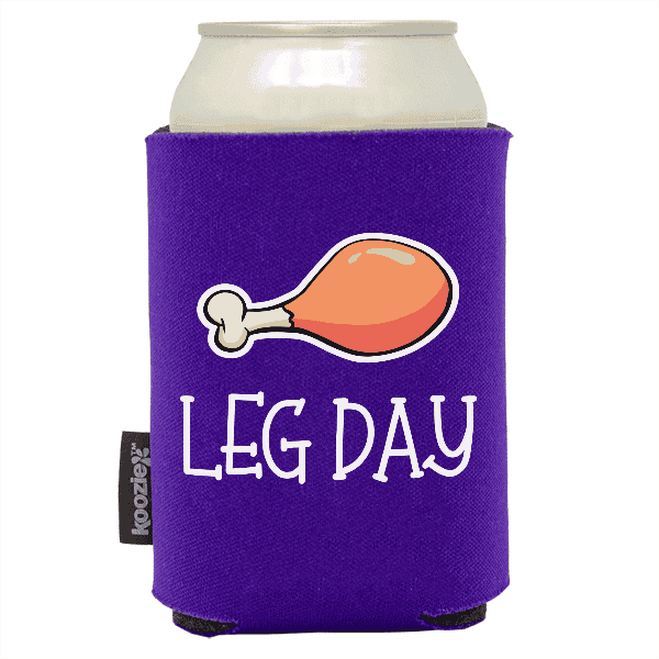 Koozie® Leg Day Foam Can Cooler |1 Side - Purple