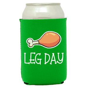 Koozie®  Leg Day Neoprene Can Cooler | 1 Side - Green