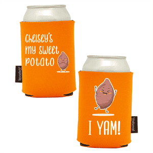 Koozie®  Sweet Potato  Foam Can Cooler | 2 Sides - Bright Orange