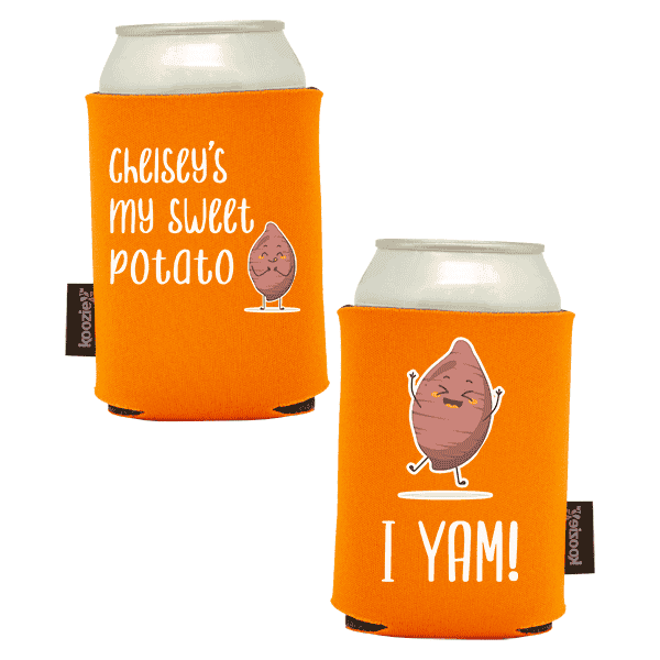 Koozie®  Sweet Potato  Foam Can Cooler | 2 Sides - Bright Orange