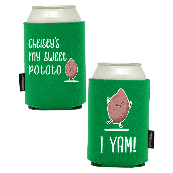 Koozie®  Sweet Potato  Foam Can Cooler | 2 Sides - Green