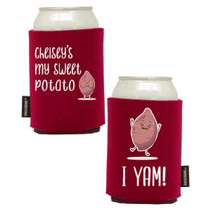 Koozie®  Sweet Potato  Foam Can Cooler | 2 Sides - Maroon