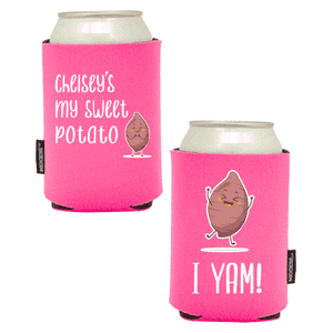 Koozie®  Sweet Potato  Foam Can Cooler | 2 Sides - Pink