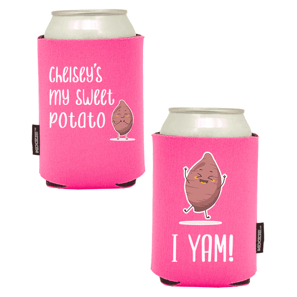 Koozie®  Sweet Potato  Foam Can Cooler | 2 Sides - Pink