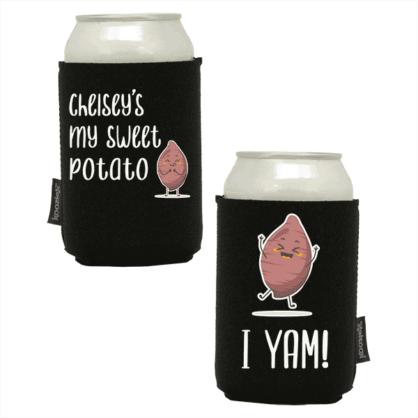 Koozie®  Sweet Potato  Neoprene Can Cooler | 2 Sides - Black