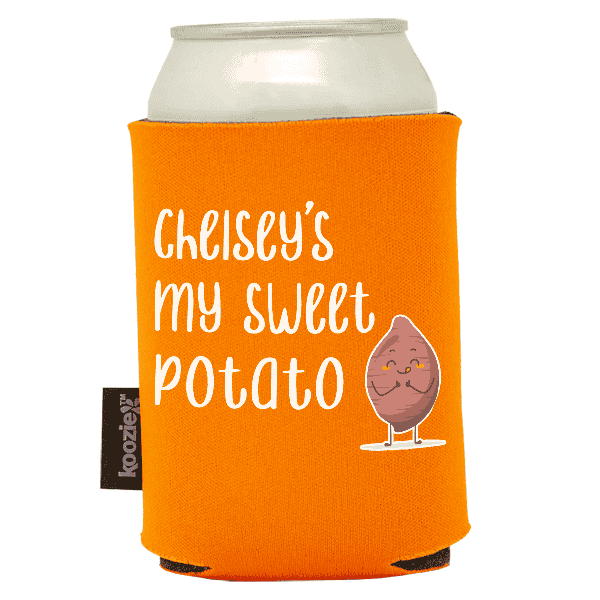 Koozie® Sweet Potato  Foam Can Cooler |1 Side - Bright Orange
