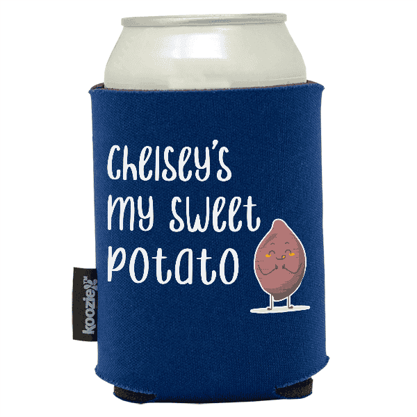 Koozie® Sweet Potato  Foam Can Cooler |1 Side - Navy