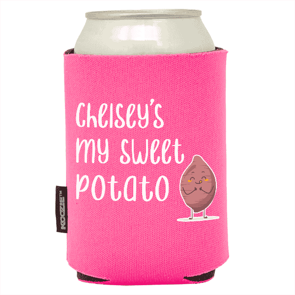 Koozie® Sweet Potato  Foam Can Cooler |1 Side - Pink