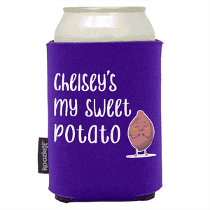 Koozie® Sweet Potato  Foam Can Cooler |1 Side - Purple
