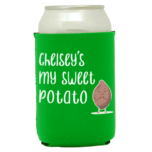 Koozie®  Sweet Potato  Neoprene Can Cooler | 1 Side - Green